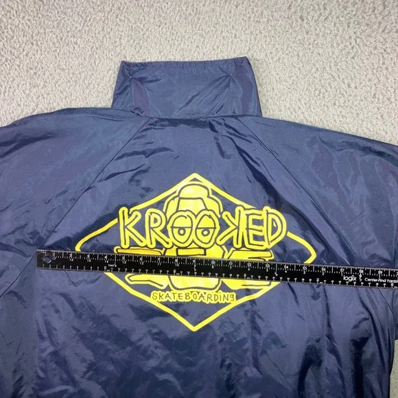 Krooked Skateboarding Jacket Men Large Arketype Coach‎ Windbreaker Nylon Logo - Picture 12 of 12
